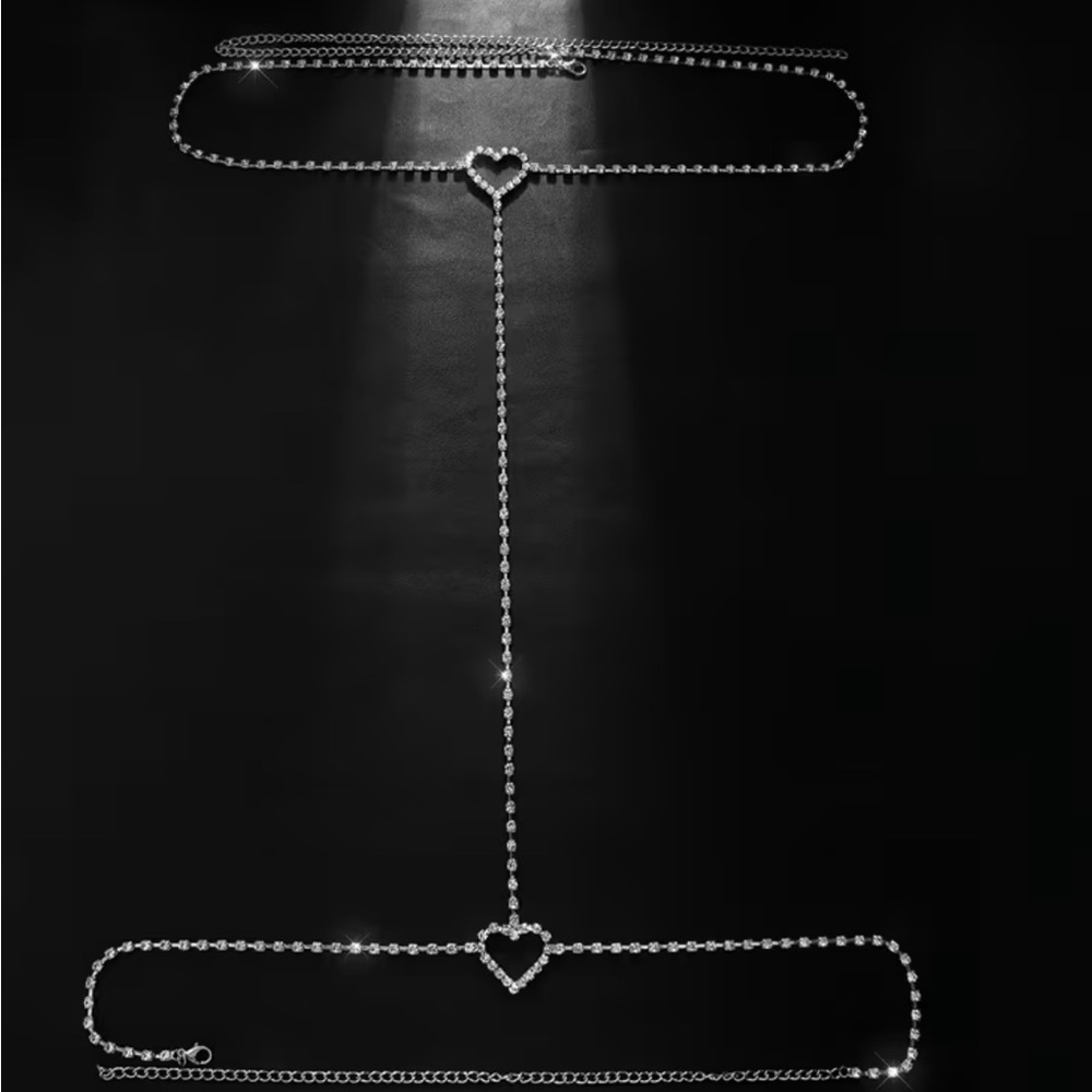 Silver Rhinestone Body Chain - Picture 2 of 2